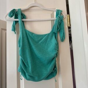 Free People Turquoise Tank Top with Tie Straps